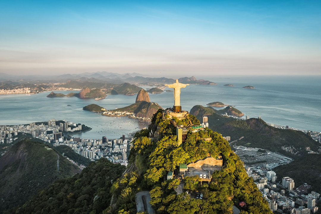 View of the Christ the Redeemer statue overlooking Rio de Janeiro