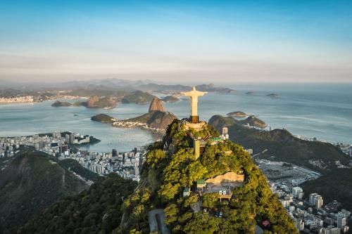 View of the Christ the Redeemer statue overlooking Rio de Janeiro